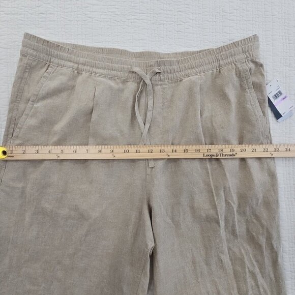 NEW Perry Ellis Linen Blend Pullup Drawstring Pants Men's 38x32 Tan NWT Resort - Picture 4 of 15